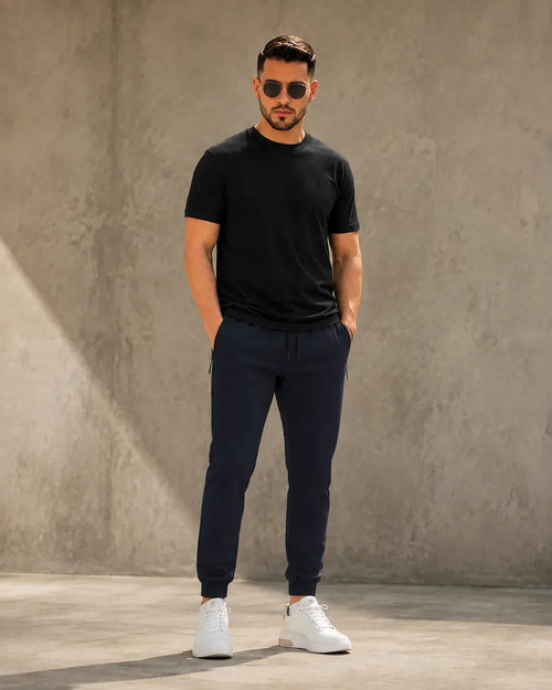 JOGGER CON CIERRE en AZUL OSCURO