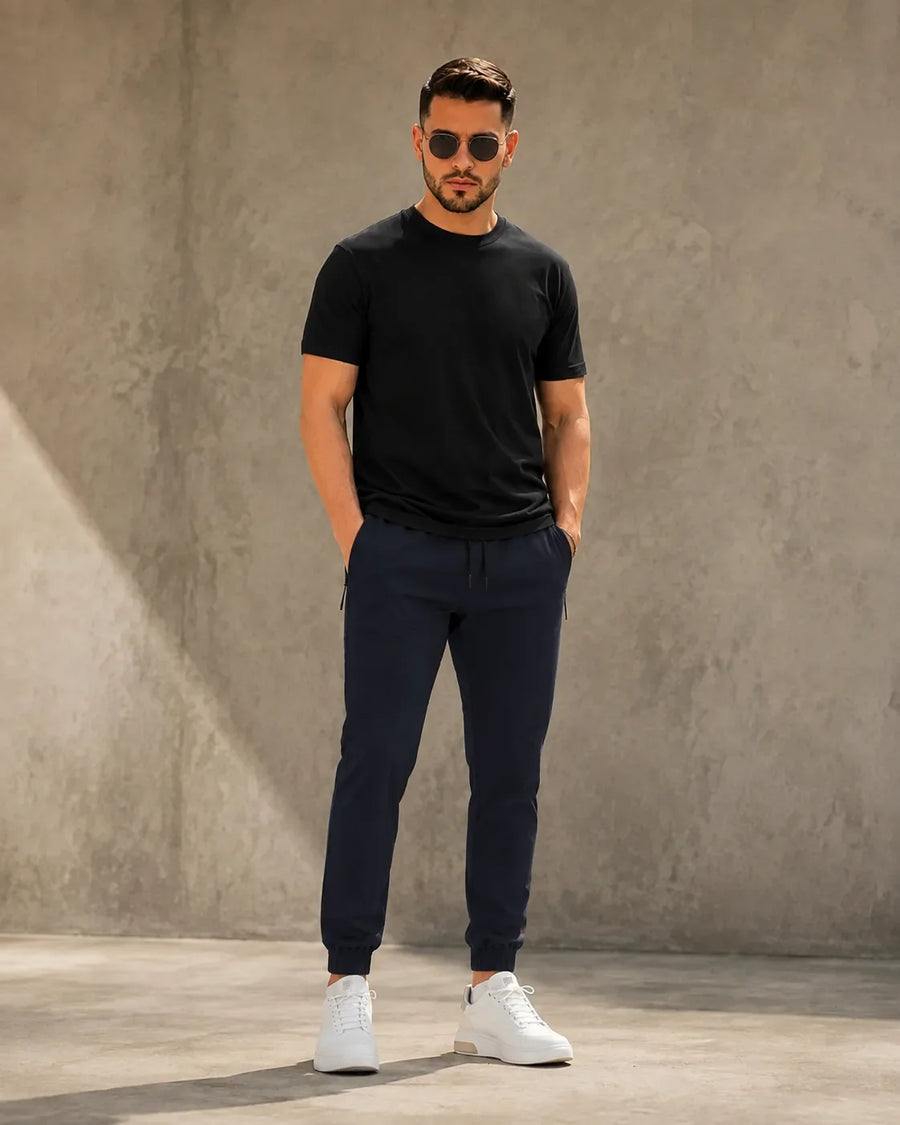 JOGGER CON CIERRE AZUL OSCURO
