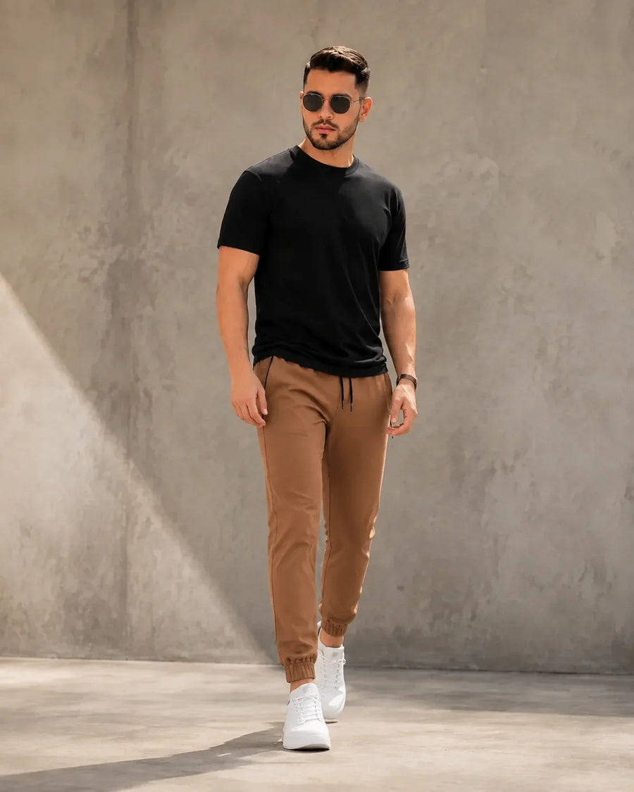 JOGGER CON CIERRE CAMEL