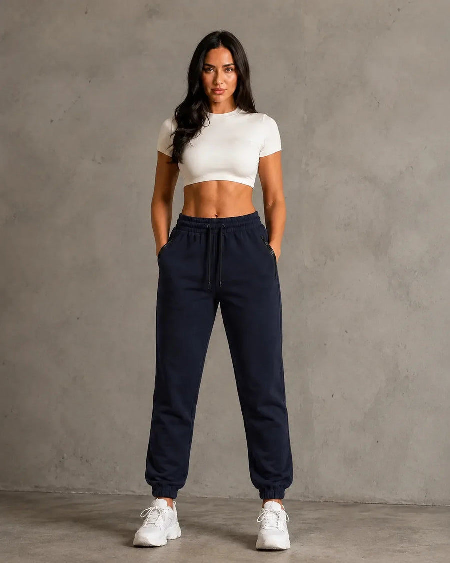 JOGGER CON CIERRE DAMA AZUL OSCURO